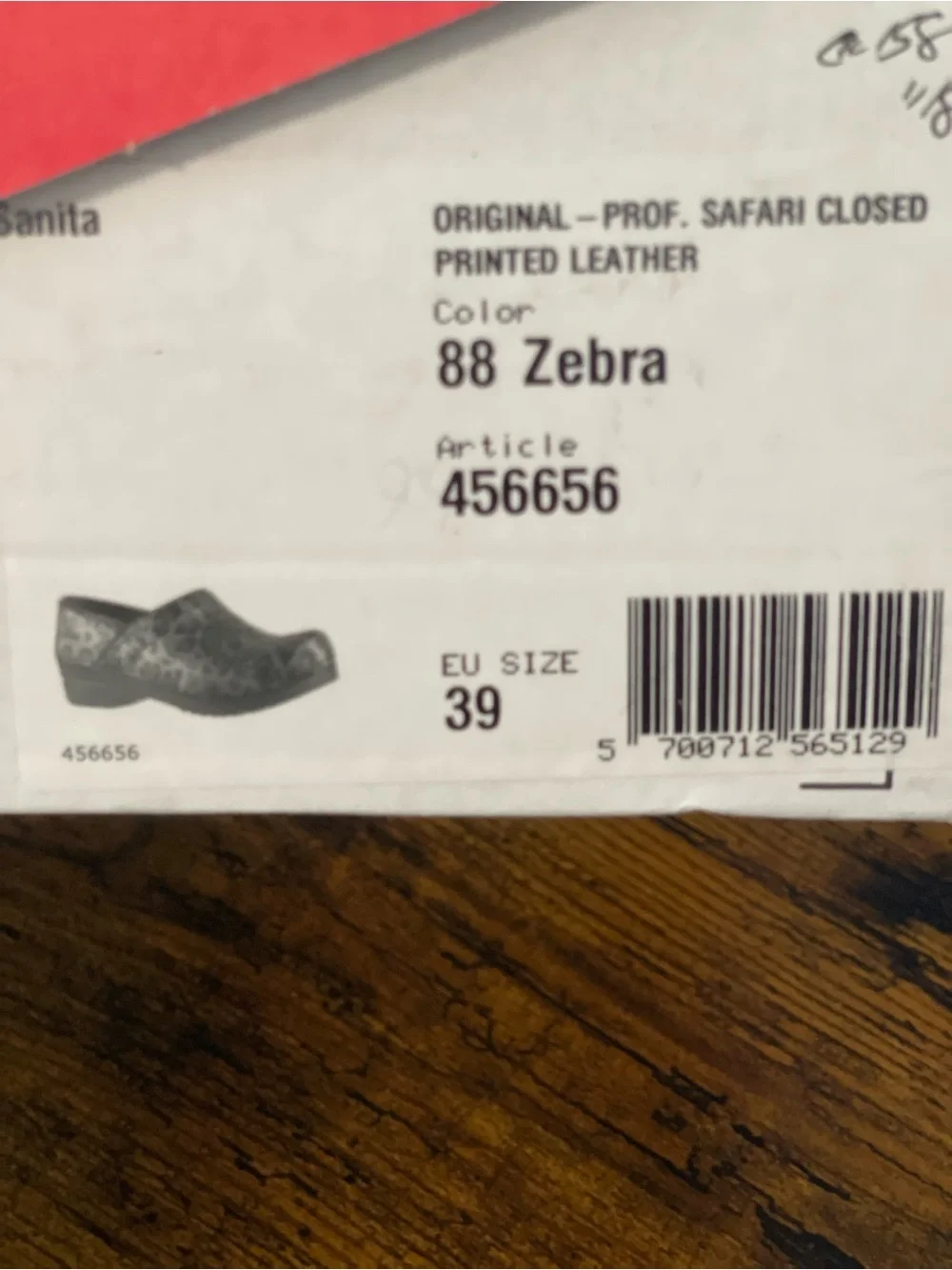 **RETIRED** Sanita Zebra-Pattern Leather Clogs in Black and White - Picture 6 of 6